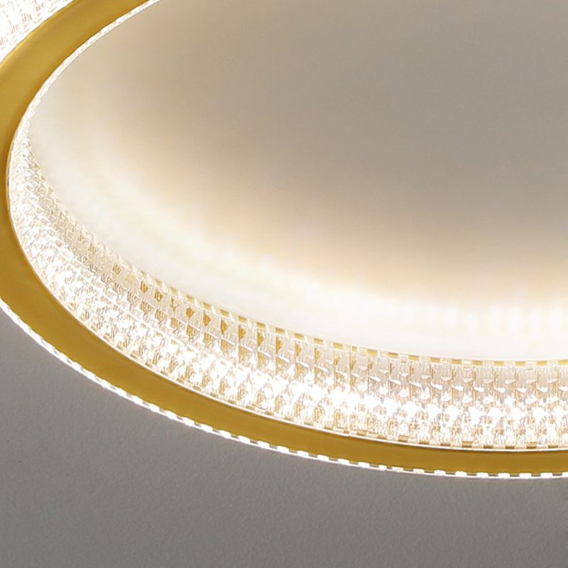 Golden Single Flush Mount Lighting Circle LED Ceiling Light for Living Room