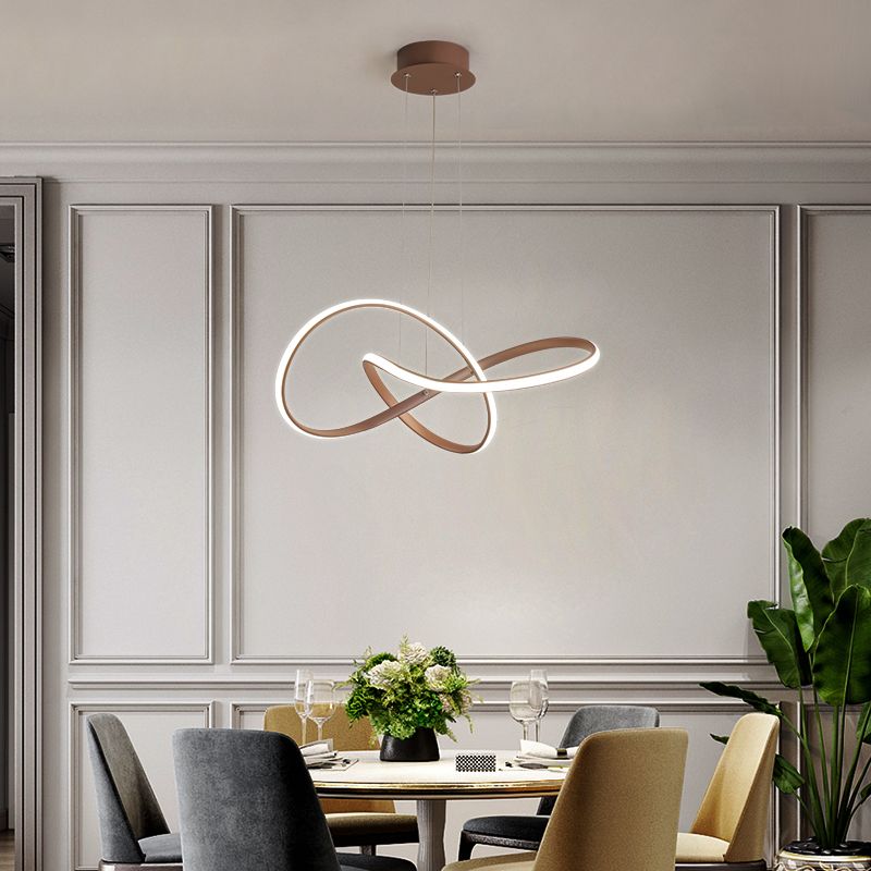 Contemporary Aluminum Pendant Light Linear Ceiling Light for Dining Room