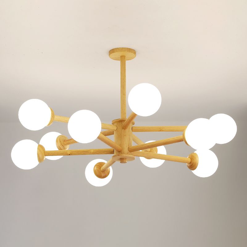 Globe Shade Chandelier Light Pendante moderne multi-têtes avec une teinte en verre blanche