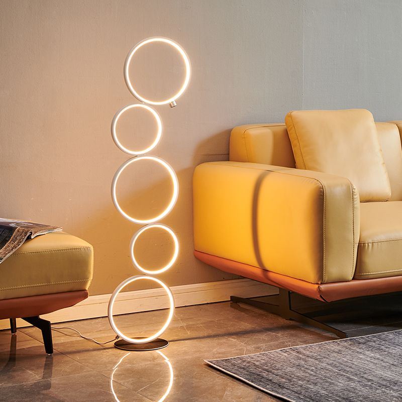 Metal Multi-Ring Floor Light Simplicity LED Standing Lamp for Living Room