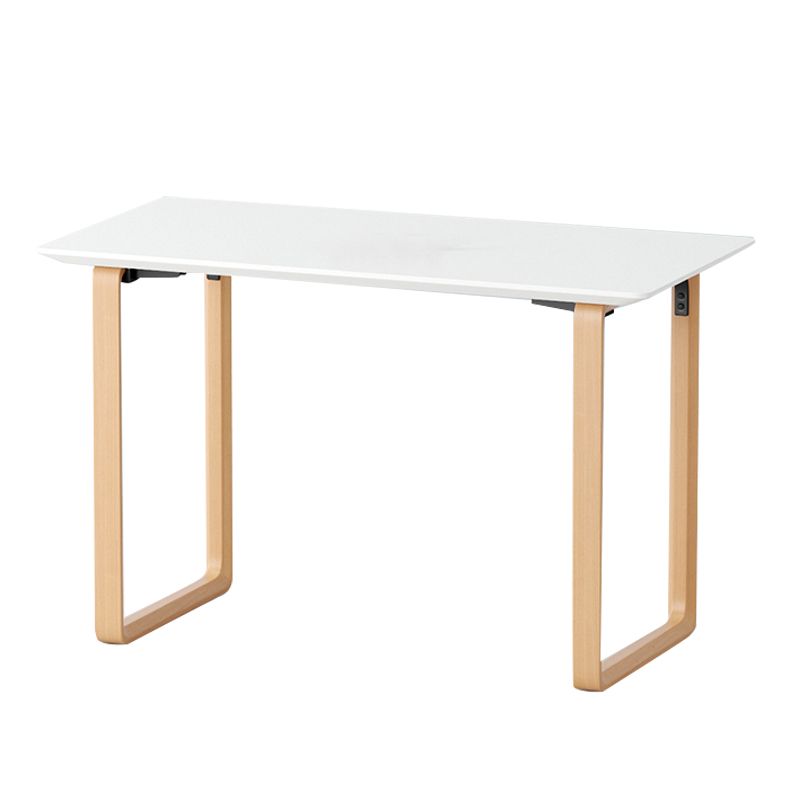 Contemporary Style Wood Office Desk Rectangular Shape Task Desk in White and Natural