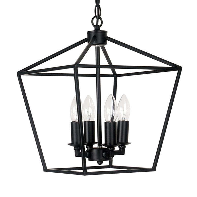 4 Lichter Geometrische Multi -Anhänger Retro Industrial Style Metal Multi -Drop -Deckenlichter für das Restaurant