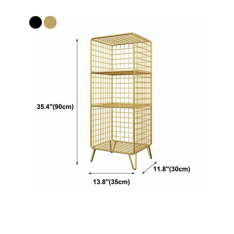 Contemporary Style Bookcase Metal Closed Back Bookshelf for Home Office