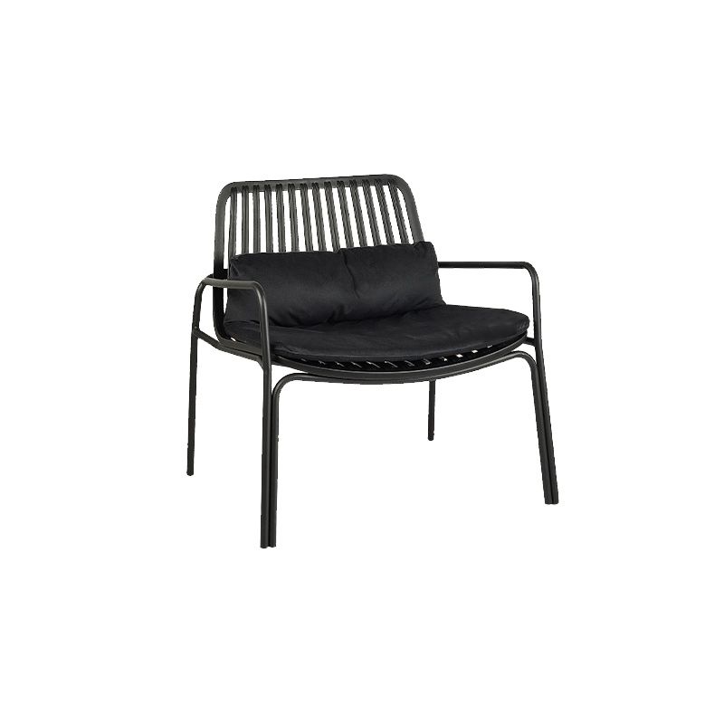 Contemporary Patio Arm Chair in Iron Frame Outdoors Dining Chairs