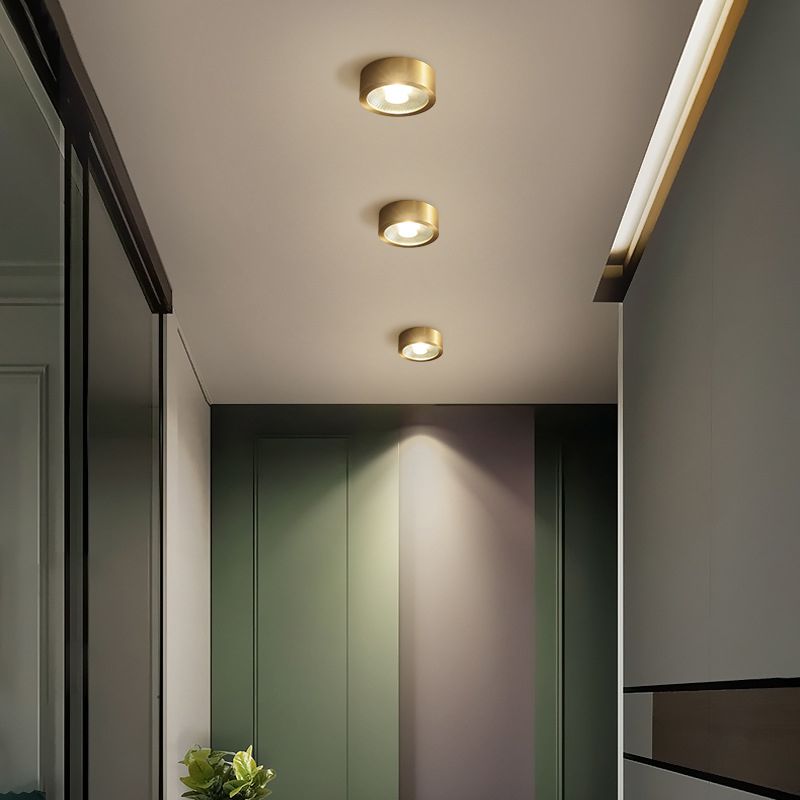 Cylinder Flush Mount Ceiling Light Contemporary Metal LED Flush Light