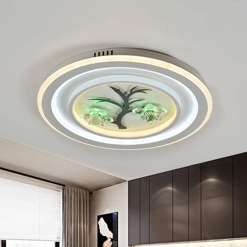 Witte LED-plafondlamp Moderne kristallen ronde/vierkante verlichtingsarmatuur voor slaapkamer