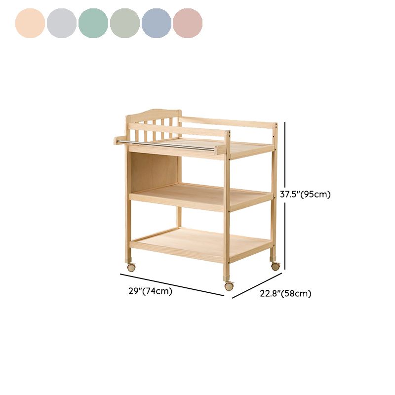 Solid Wood Baby Changing Table with Storage Changing Table Arch Top