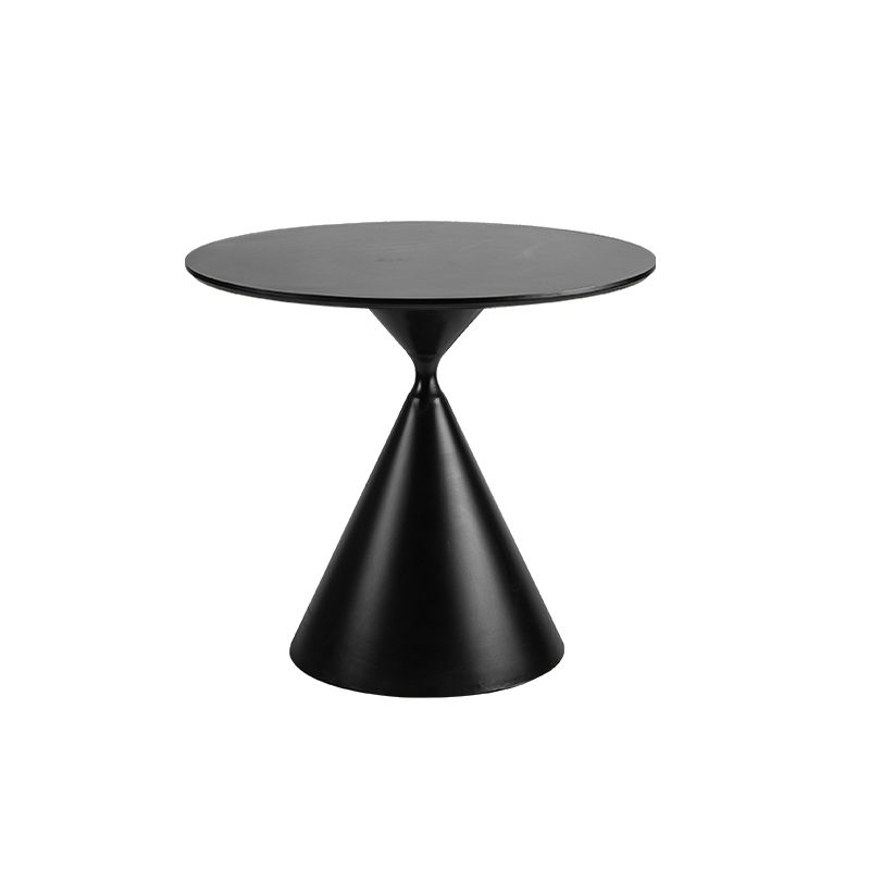 Modernistic Frosted Pedestal End Table Round Wood Side End Table