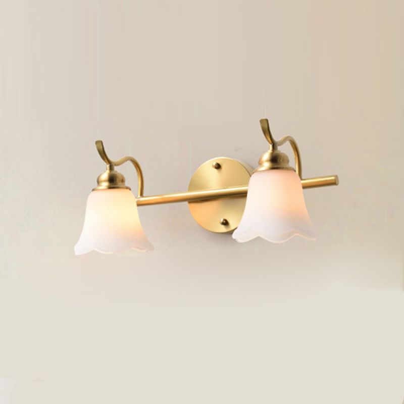 Contemporary Vanity Light Simple White Glass Mirror Lighting Fixtures for Washing Room