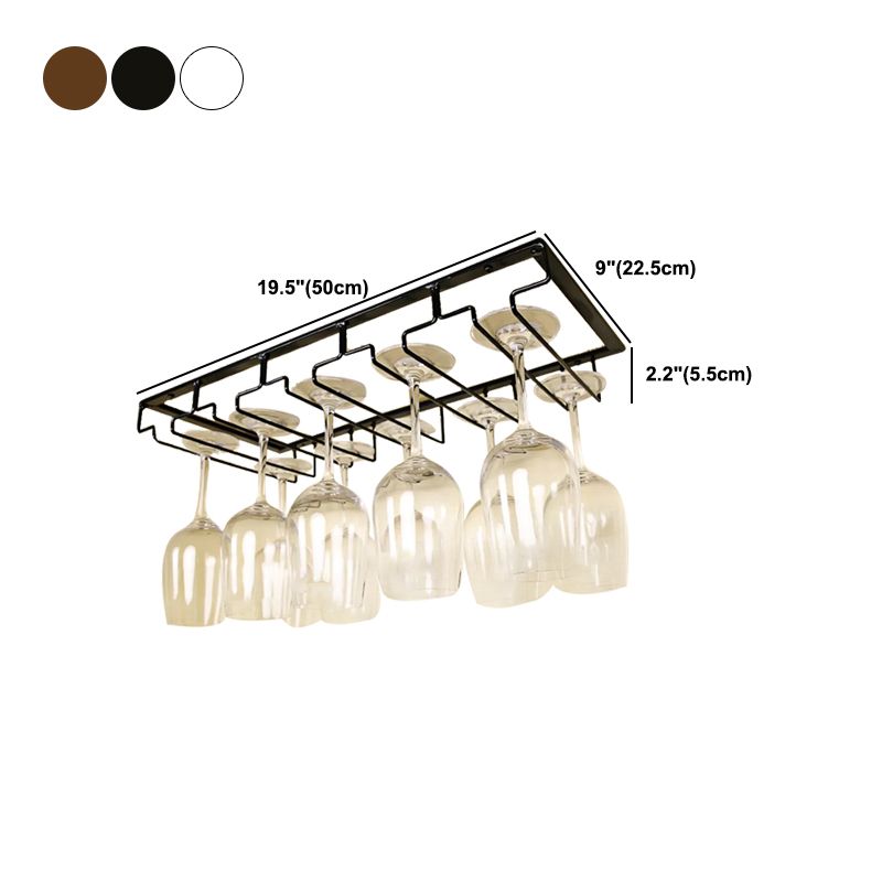 Metal Hanging Glass & Stemware Holder Industrial Single Rail Glass Rack