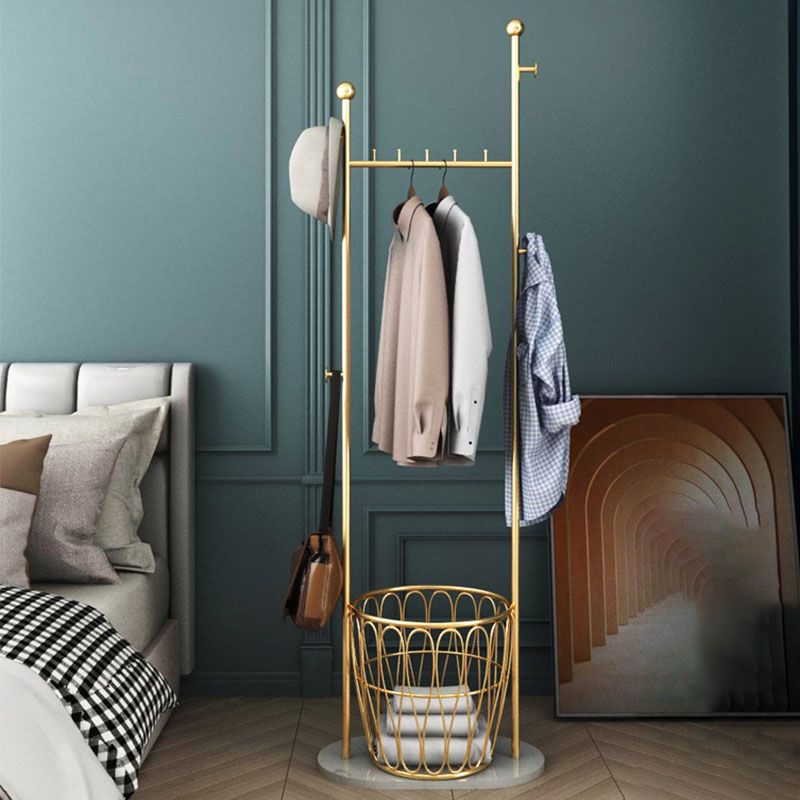 Gorgeous Plain Coat Rack Basket Storage Metal Coat Rack with Coat Hooks