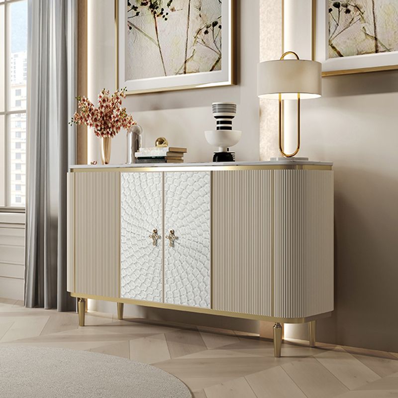 Modern Style Wooden Storage Sideboard Cabinet with Marble Top