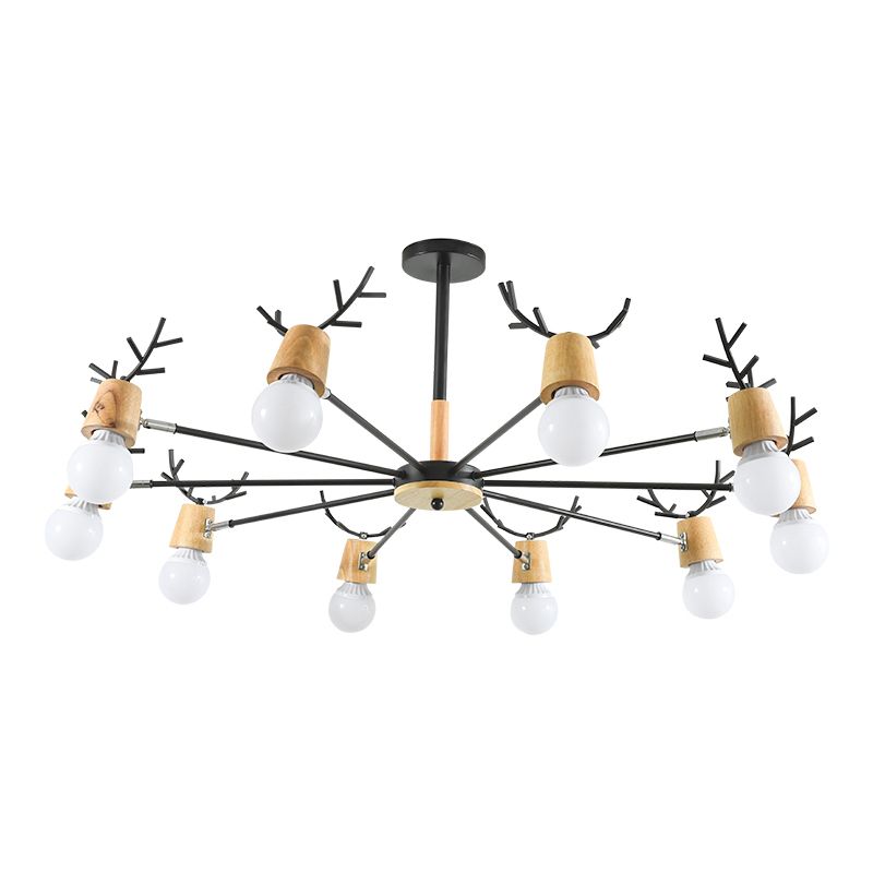 Antler -vorm hanger kroonluchters moderne houten hanger verlichtingsarmaturen