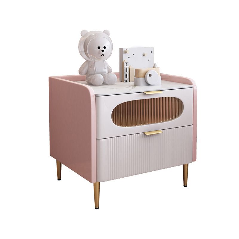 Slate Kids Bedside Table Modern Simple Kids Nightstand With 2 Drawers