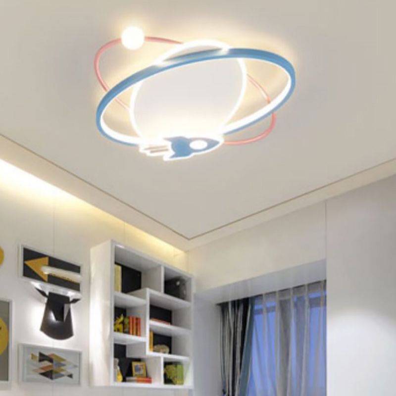 Metal Geometric Ceiling Mount Light Lovely Style Colorful Ceiling Light for Kid's Room