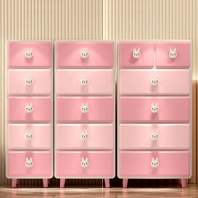 Ultra Modern Vertical Kids Dresser Set Plastic Kids Furniture with Drawers for Bedroom