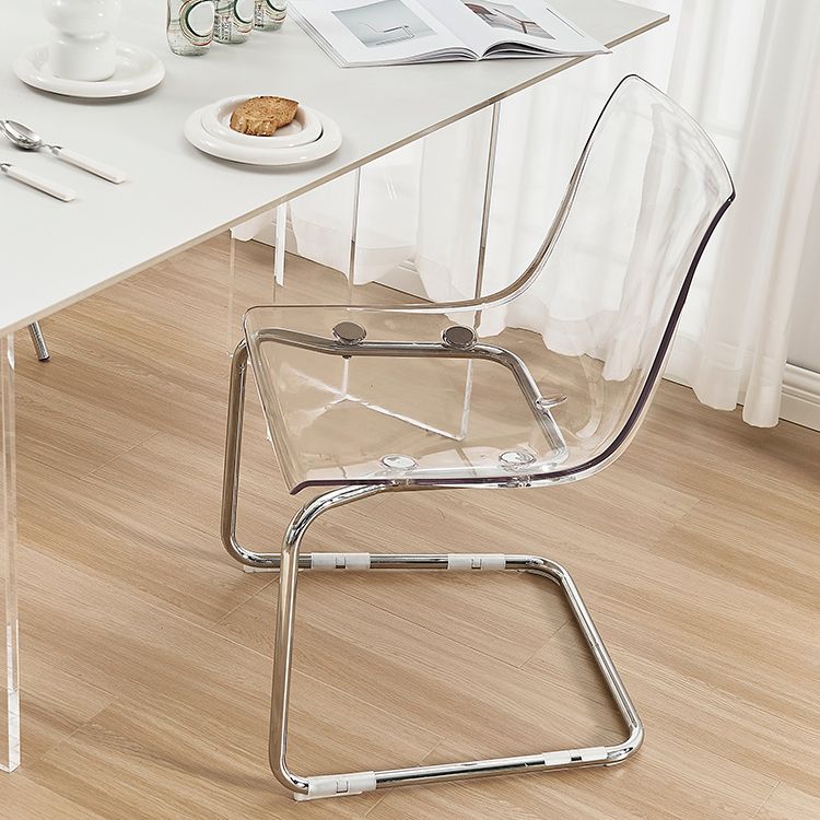 Contemporary Style Acrylic Low Back Dining Side Chair for Home