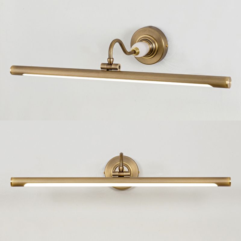 Mid Century Modern Cylindrical Wall Mounted Vanity Lights Copper 1 Light Wall Mount Light Fixture in Gold Finish