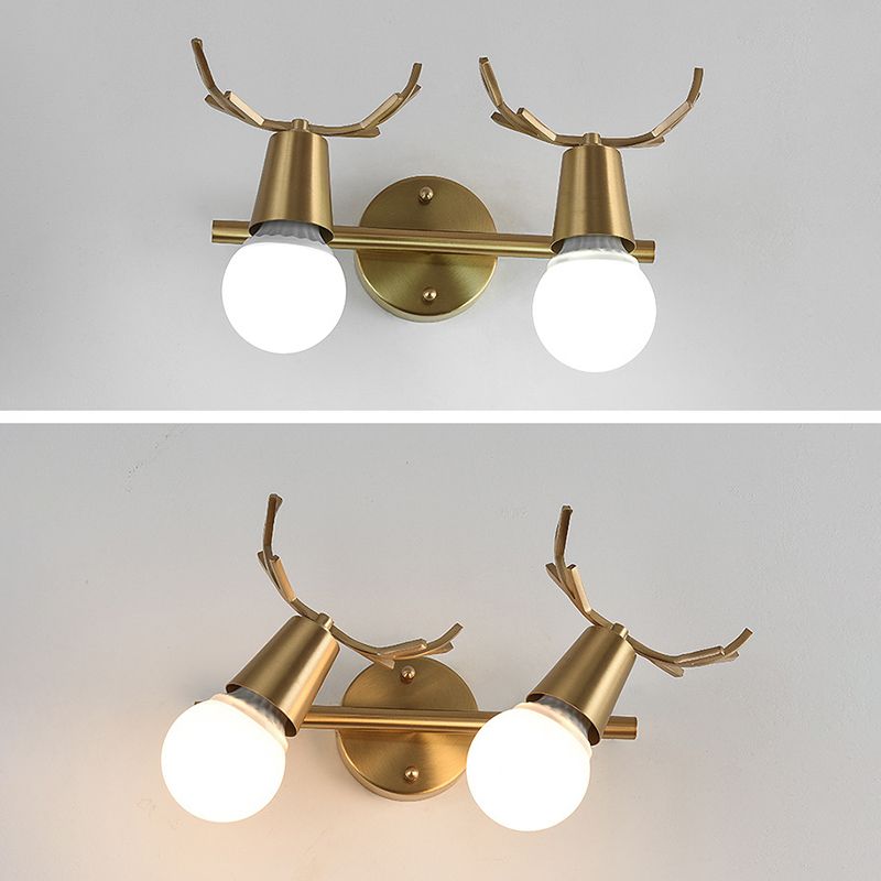 Antler-shaped Vanity Wall Light Nordic Light Extravagant Style Copper Vanity Lamp