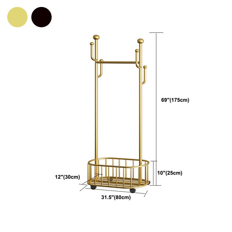 Modern Metal Entry Hall Tree Storage Bench Hooks Free Standing Coat Hanger