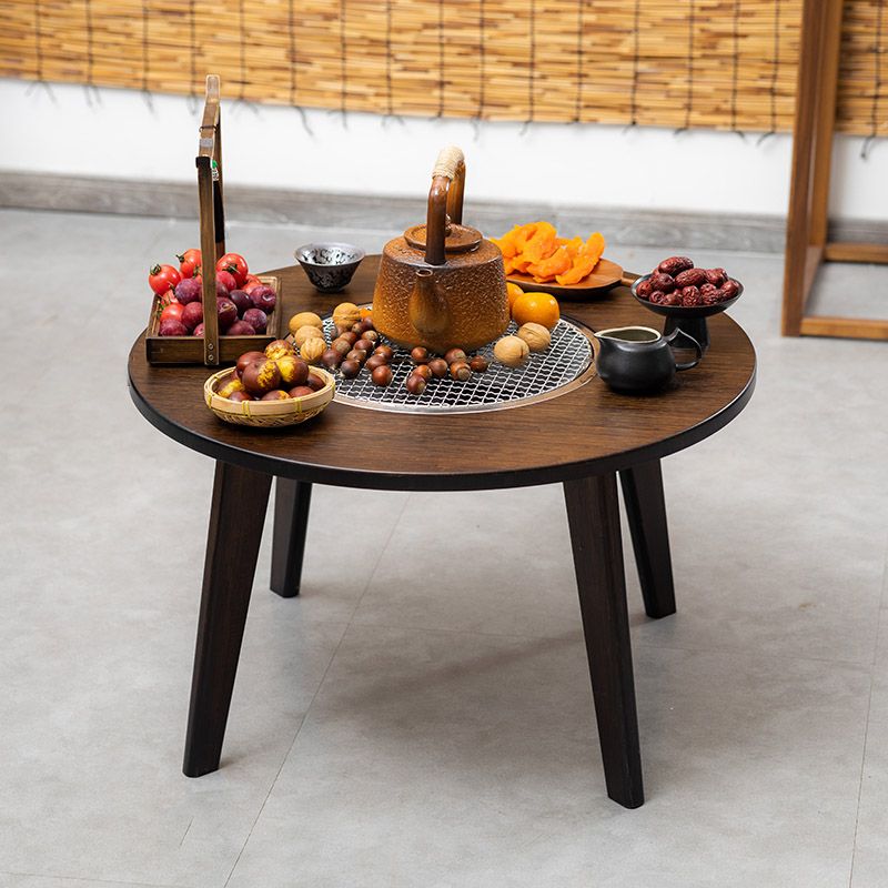 Manufactured Wood Table Industrial Round Chat Table in Brown