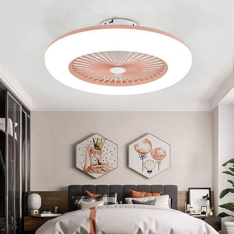 Metal Ceiling Fan Lamp Modern Style LED Ceiling Light for Bedroom