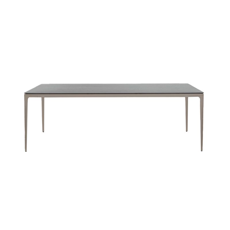 Stone/Wood Dining Table Contemporary Rectangle Table with Metal Frame