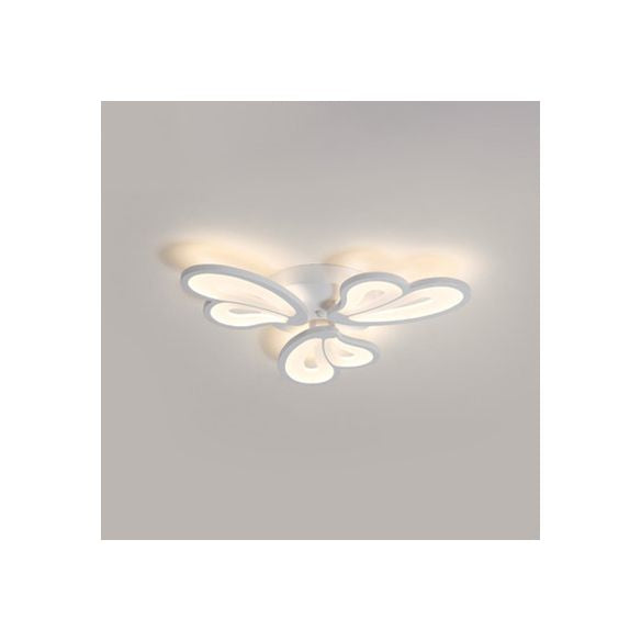 21.5"/23.5"/25.5" Wide Modern Floral LED Flush Lighting Acrylic 3/5/9 Heads Living Room Ceiling Mount Light Fixture in Warm/White/Natural Light