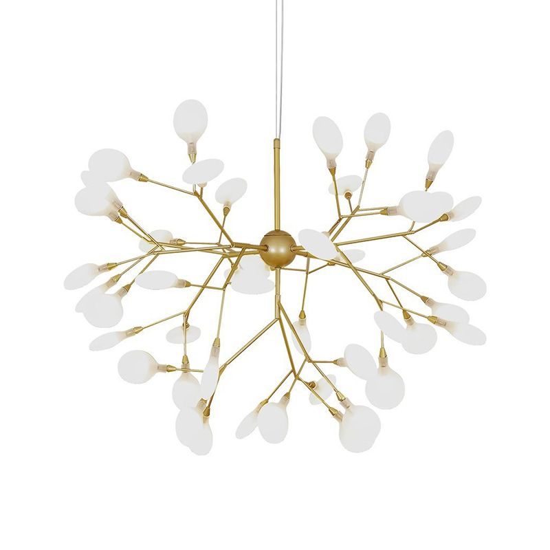 Feu de feu de lustre pendant léger nordique salon LED Hanging Light in Gold