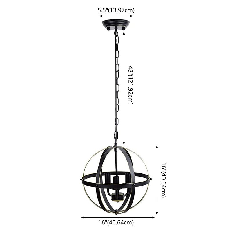 Industriële hangende hangers metalen kooi framekamer indoor licht voor woonkamer