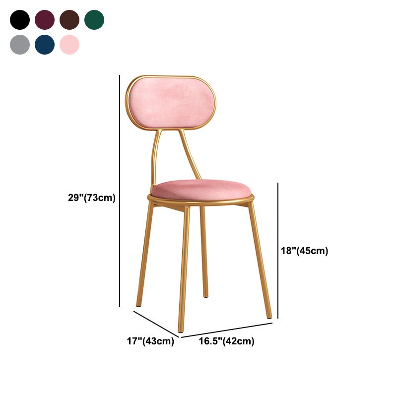 Glam Style Open Back Chair Upholstered Stackable Dining Side Chair