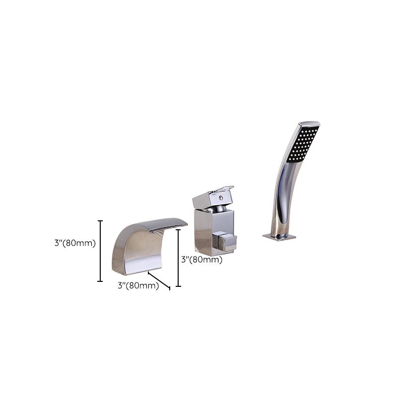 Waterfall Spout Bathroom Faucet Lever Handle Sink Faucet with Shower Head