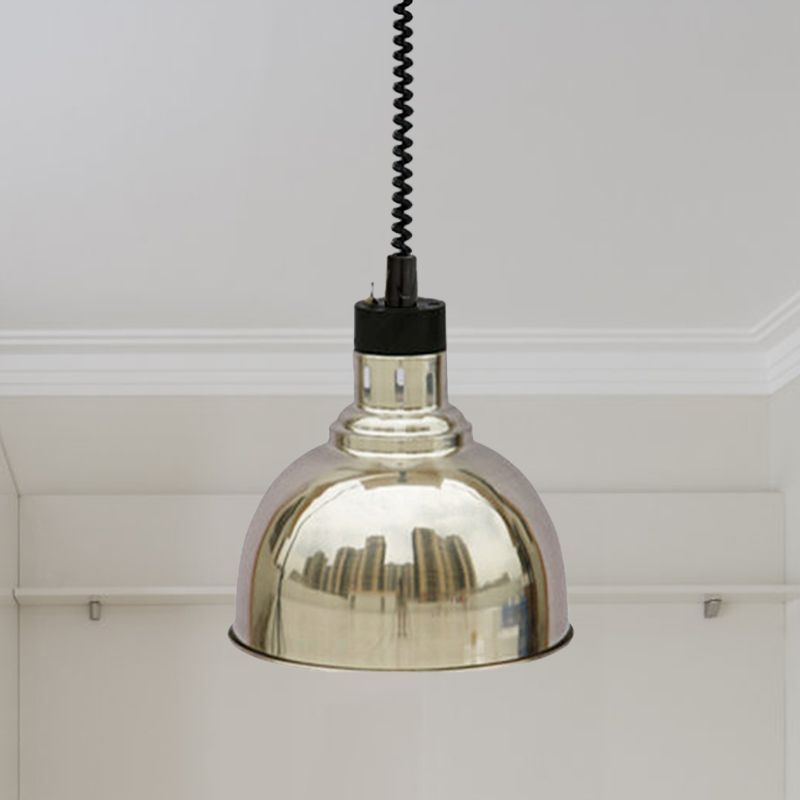 Lumière de suspension dôme élégante rétro extensible 1 Éclairage pendentif en métal de tête en bronze / cuivre pour intérieur