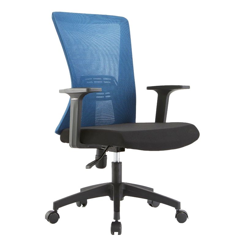 Fixed Arms Office Chair Microfiber Desk High Back Chair Wheels Ergonomic