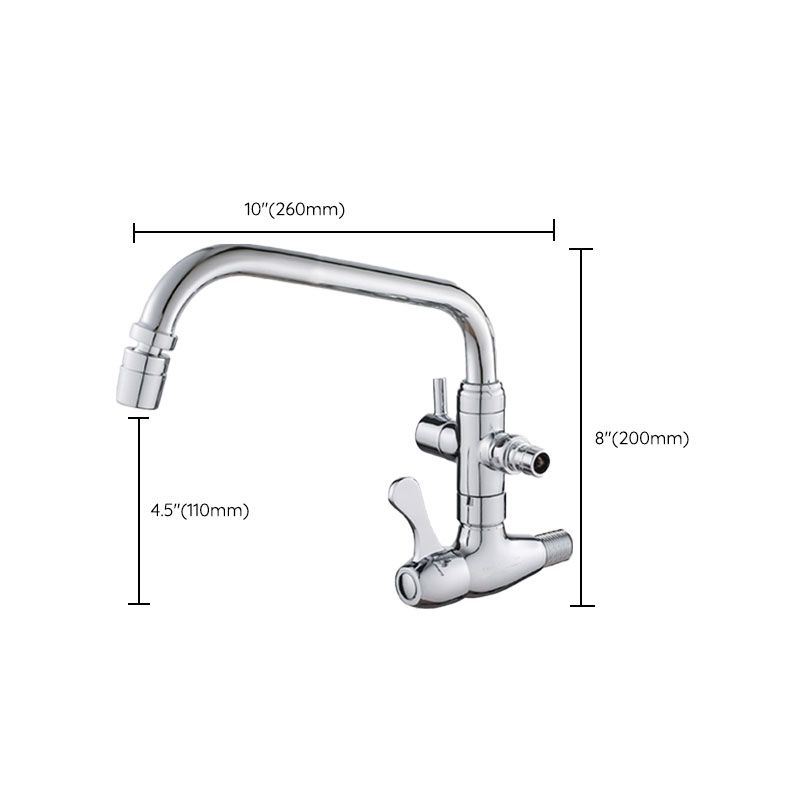 Modern Pull Down Single Handle Kitchen Faucet Wall-mounted Faucet in Chrome