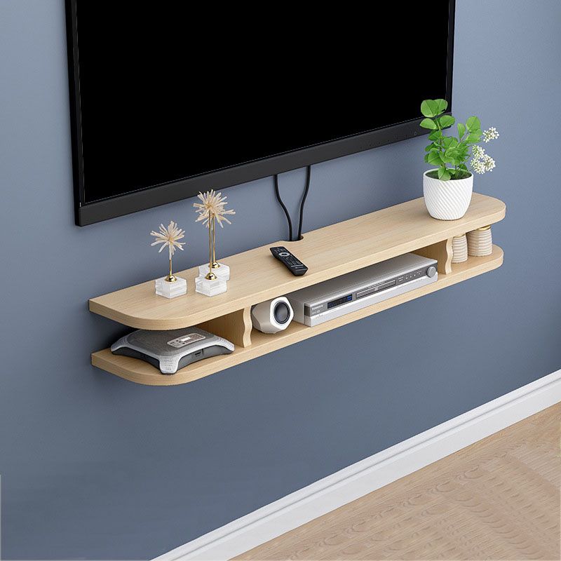 9" D Modern Wooden TV Stand Open Storage Wall Mounted TV Console