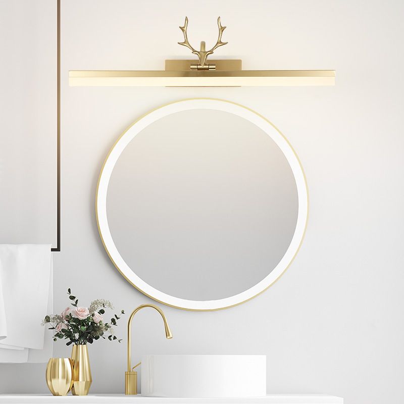 Contemporary Brass Mirror Lighting Fixture Wall Mounted Light Fixture for Bathroom Powder Room