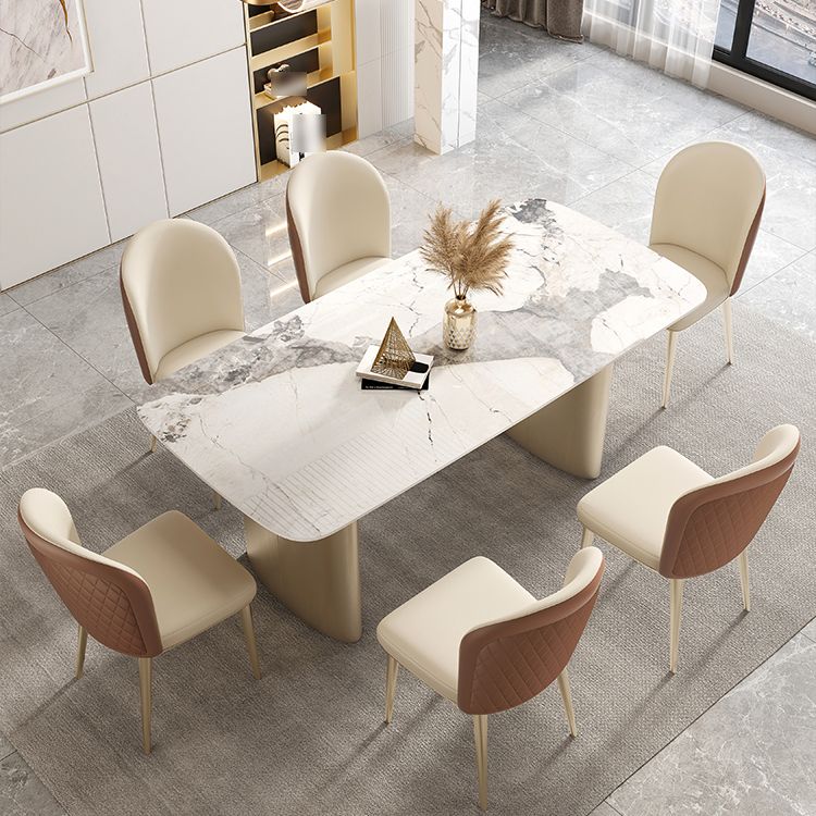 Nordic Glam Style Chair Dining Armless Metal Chairs for Kitchen