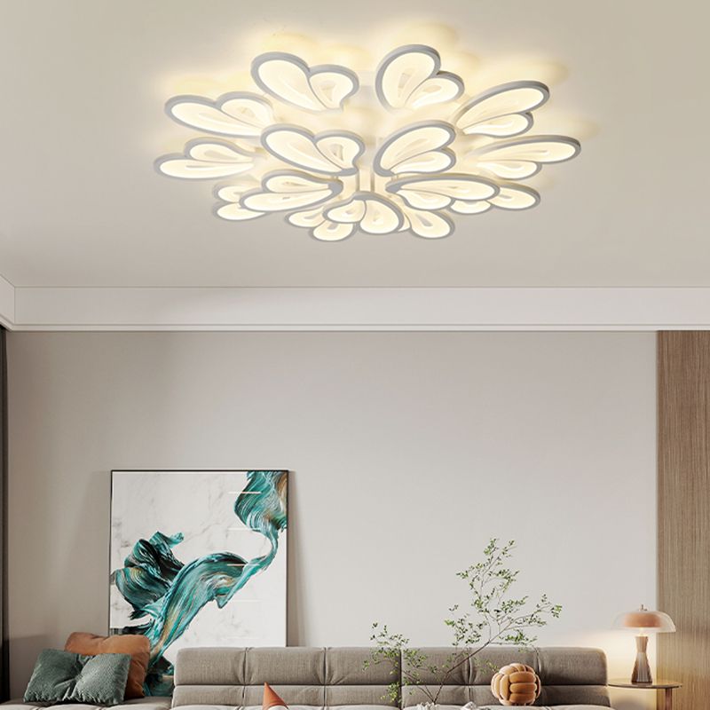 Multi Lights Ceiling Lamp LED Ceiling Mount Light with Acrylic Shade for Bedroom