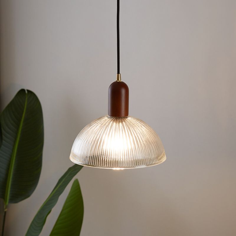 1 Light Pendant Lighting with Glass Shade Industrial Bowl Hanging Lamp for Bedroom