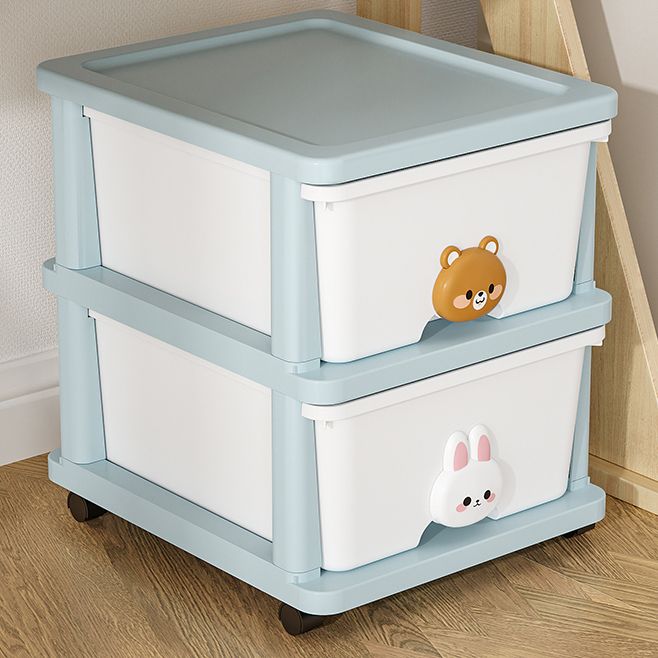 Modern Kids Bedside Table Plastic Kids Nightstand with Storage