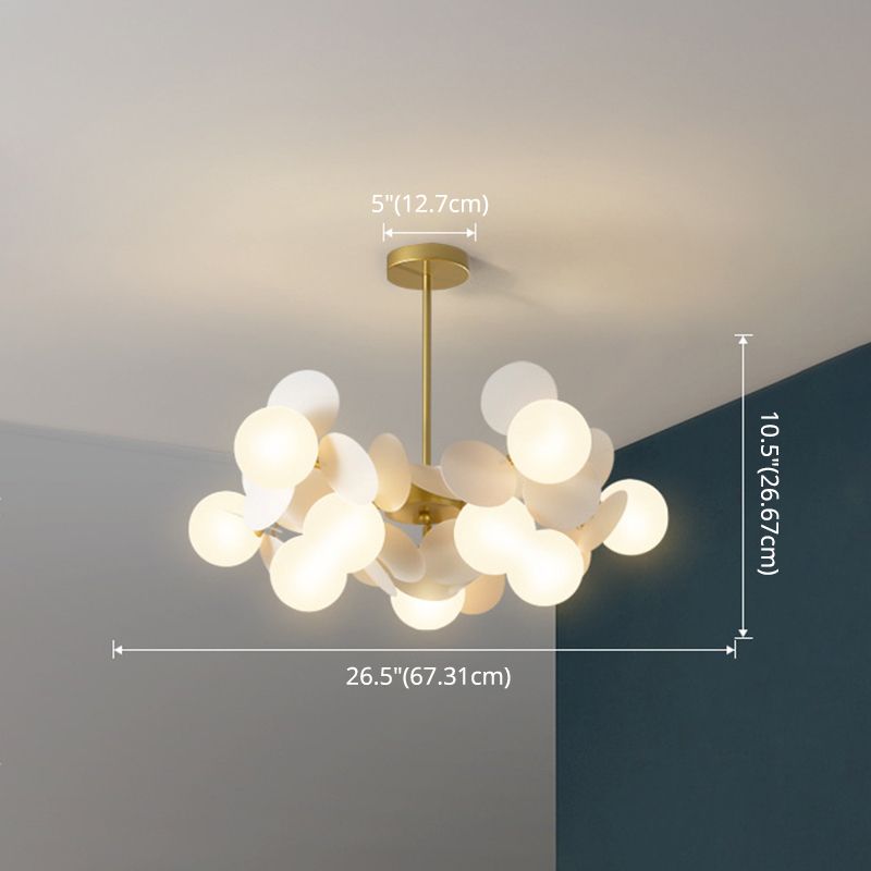 Balloon Hanging Light Fixtures Cartoon Metallic Drop Pendant with Glass Shade for Bedroom