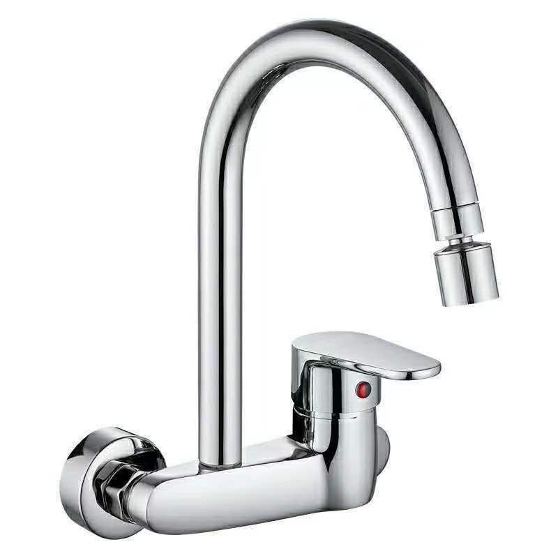 Kitchen Faucet Wall-mounted Brass Single Rod Handle Kitchen Faucet