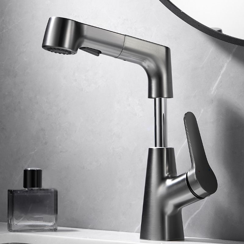 1-Handle Brushed Nickel Widespread Faucet Single Hole Bathroom Vessel Faucet with Brass