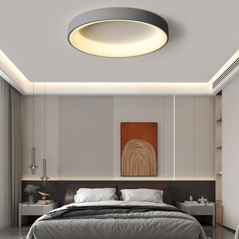 Single White Modernism LED Flush Mount Lighting Unique Ceiling Light for Bedroom