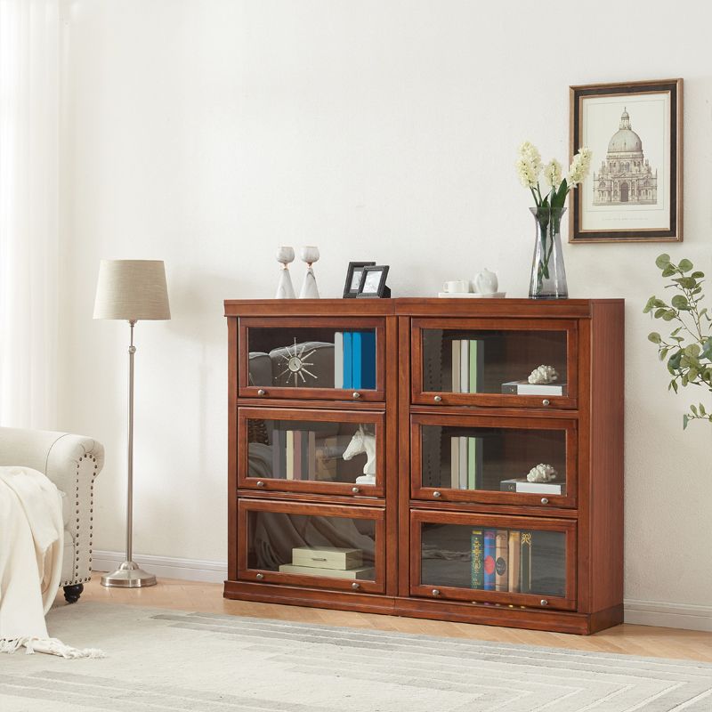 Wooden Closed Back Standard Bookcase Contemporary Cabinet Included Bookshelf