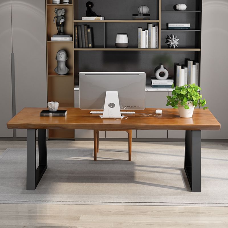 Home Office Study Table Modern Style Fixed Free Form Writing Desk