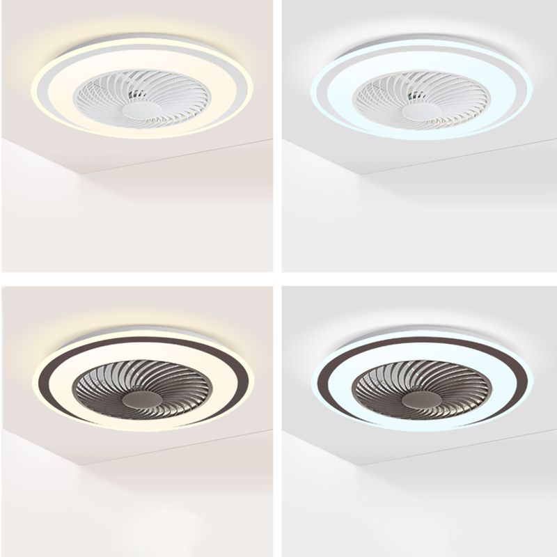 Dortoir rond ventilateur de plafond LED métallique