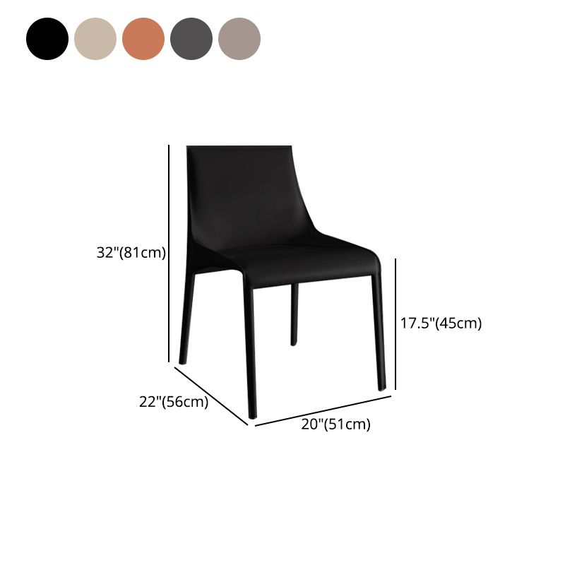 Modern Dining Chairs Armless Chairs for Kitchen with Metal Legs