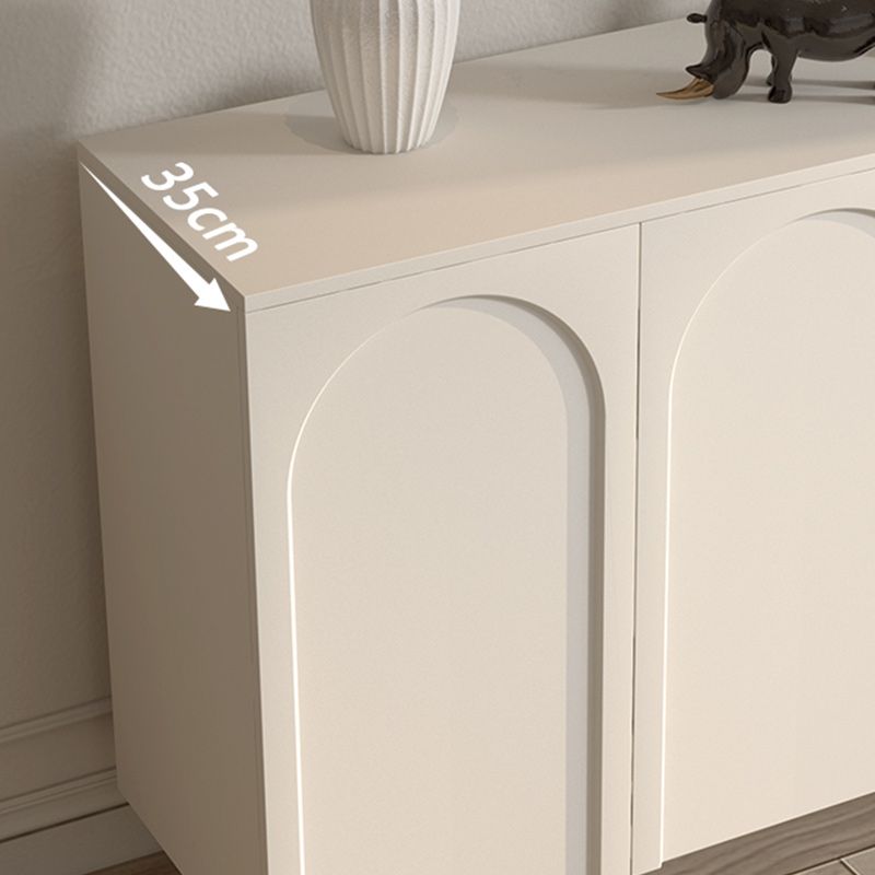 Contemporary White Wood Buffet Sideboard Adjustable Shelving Sideboard